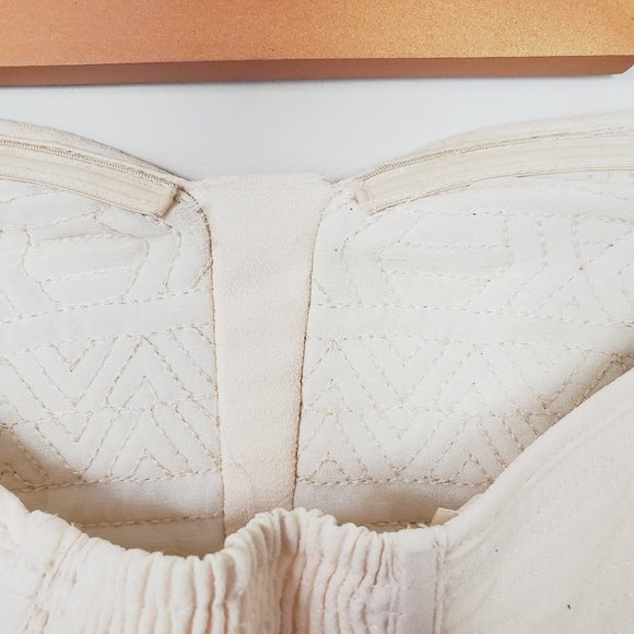 Elegant Cream Strapless Dress - Picture 6 of 10